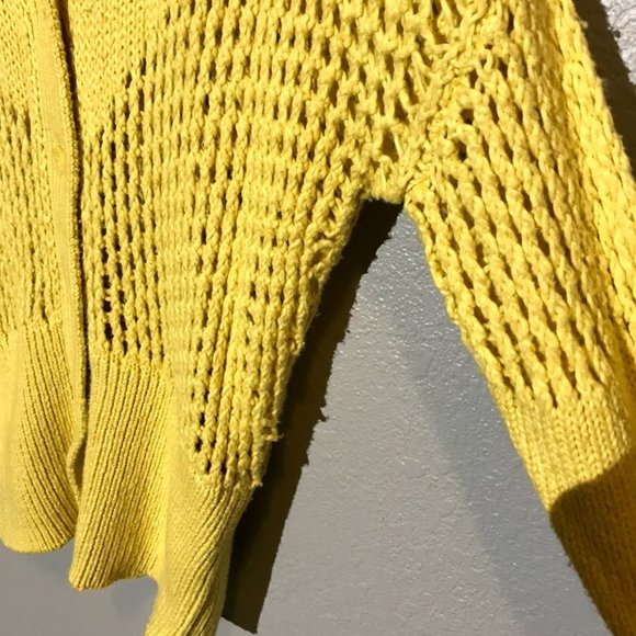 NWOT Wildfox Backyard Yellow Button Down Sweater - Picture 7 of 9